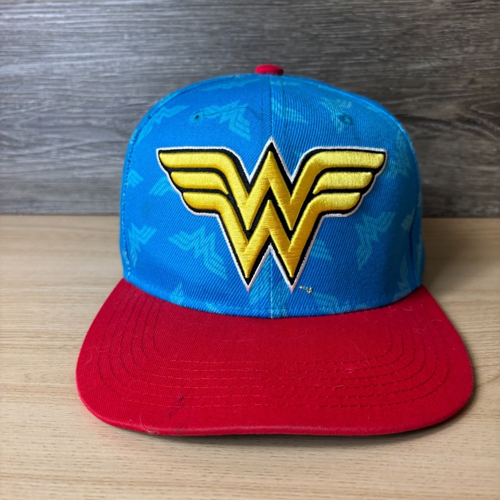 Wonder Woman Hat Cap Snap Back Womens Blue Red Superhero DC Comics